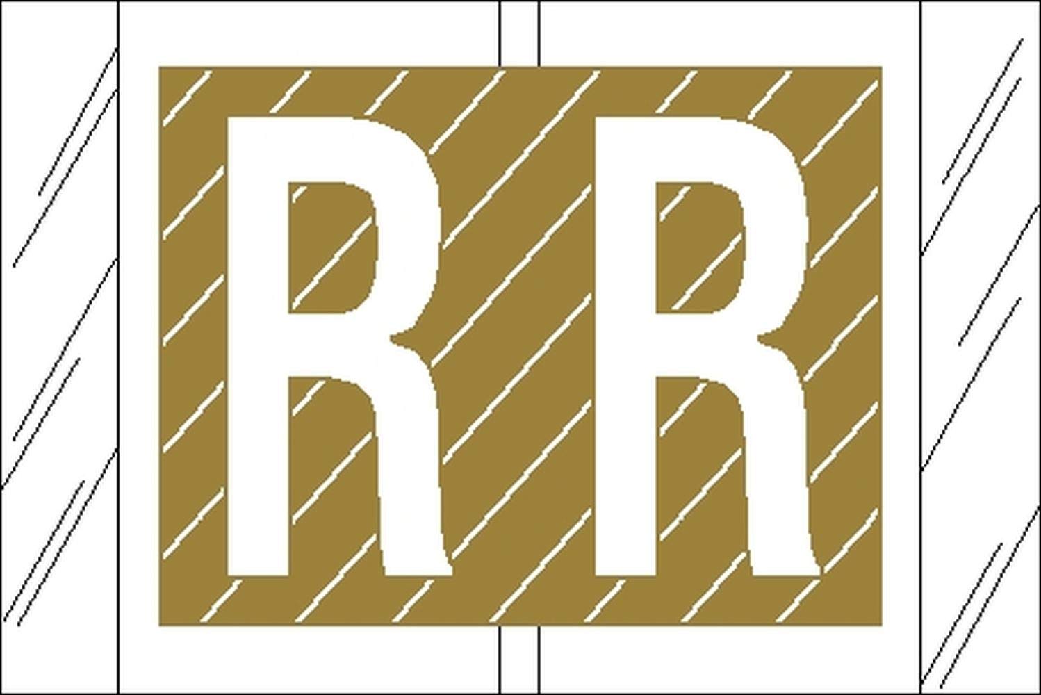 Tabbies Original Col'R'Tab 12000 Series Alpha Labels, Gold, R', 1'H X 1-1/2'W, Heavy Duty & Fade-Resistant, Made In The Usa,