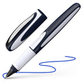 Schneider Ray Cartridge Rollerball Pen M (Medium), Refillable, Dark Blue/Light Gray Barrel, Royal Blue Erasable Ink Cartridge, P