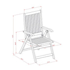 East West Furniture AECN5C5NA 5 Piece Patio Dining Set Includes a Rectangle Outdoor Acacia Wood Table and 4 Folding Adjustable Arm Chairs, 36x60 Inch, Natural Oil