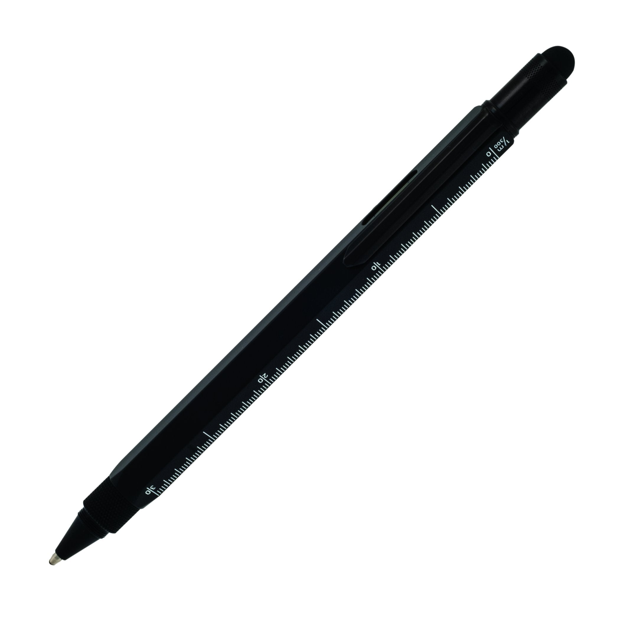 Monteverde Usa 9-In-1 Tool Ballpoint Pen In Black - Multifunctional Pen With Stylus, Screwdrivers, Level, And Ruler - Exclusive
