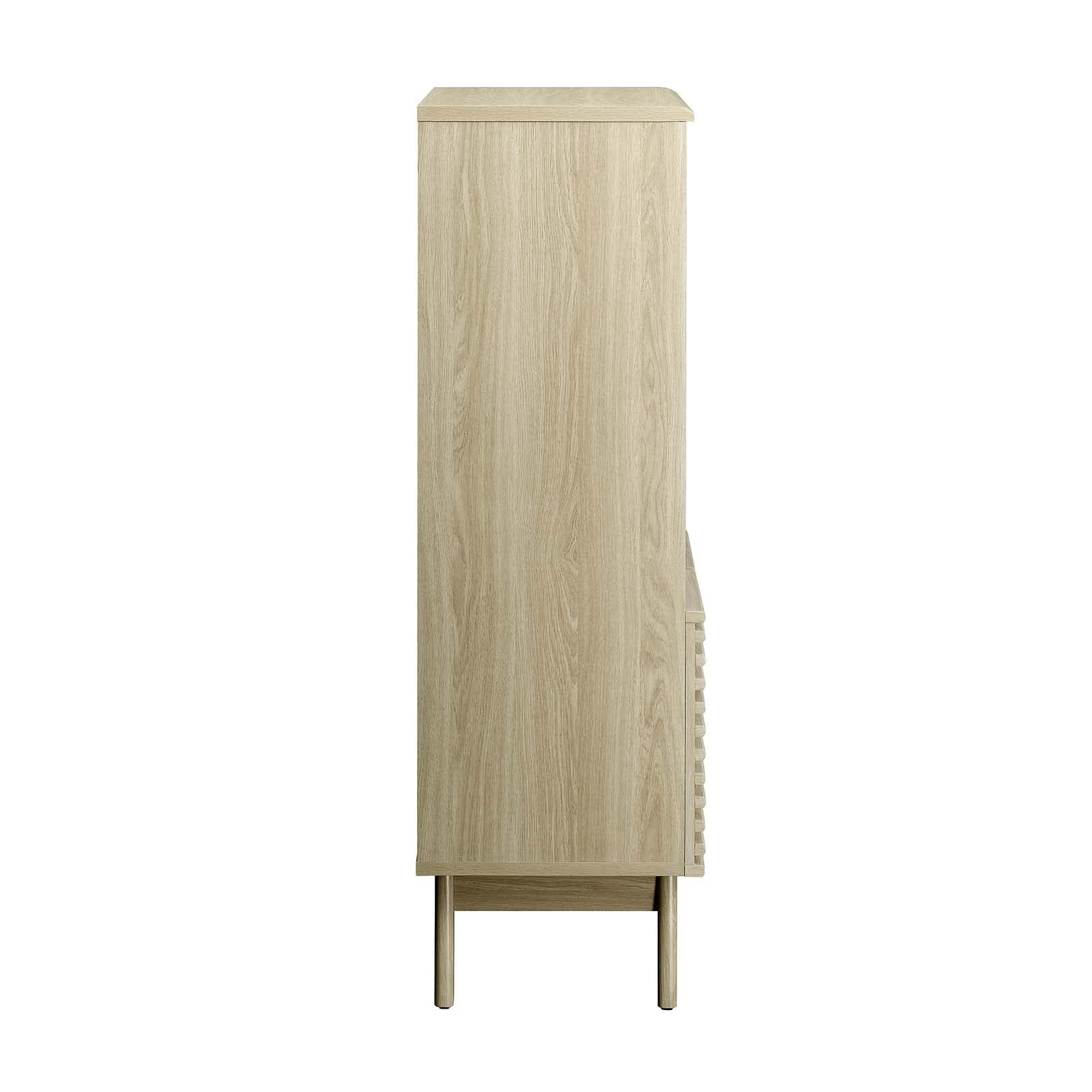 Modway Render Mid-Century Modern Office, Display Cabinet Bookshelf, Oak