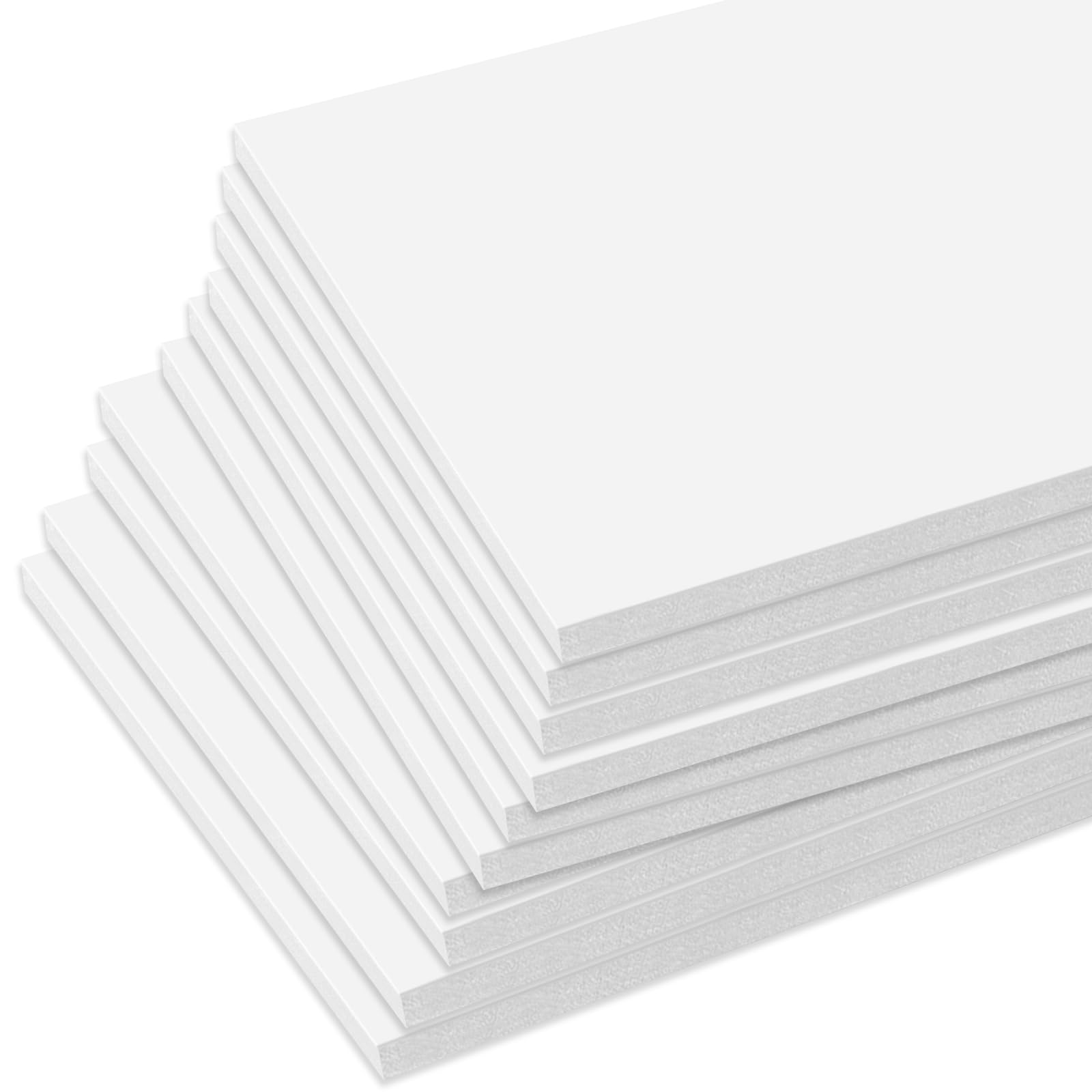 Mat Board Center, Pack Of 10 8X10 Foam Board, 1/8' Thick, Lightweight White Foam Core Boards For Photo Mounting, Display And Cr