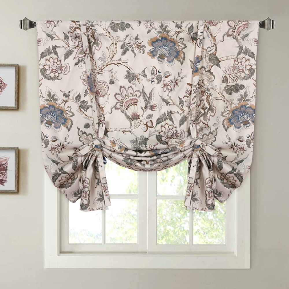 H.VERSAILTEX Thermal Insulated Blackout Curtain Adjustable Tie Up Shade Rod Pocket Panel for Small Window-42 Wide by 63 Long-Vin