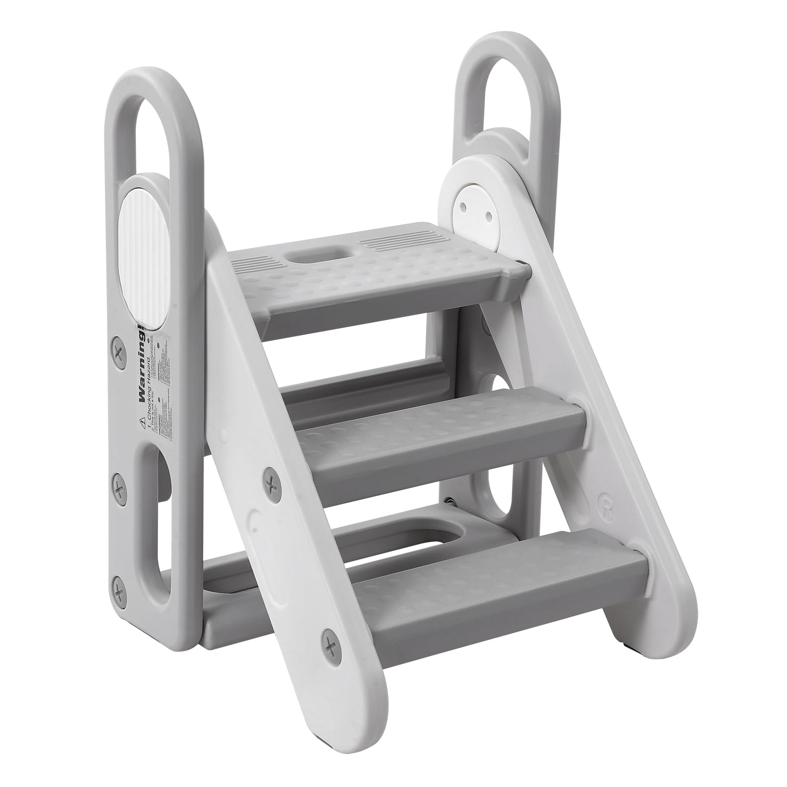 Foldable Toddler Step Stool for Kids, Adjustable 3 Steps Stool with Handles, Kids Step Stool for Bathroom Sink, Kitchen Counter,
