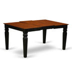 East West Furniture WEPF5-BCH-C 5 Piece Dining Set Includes a Rectangle Dining Room Table with Butterfly Leaf and 4 Linen Fabric Upholstered Kitchen Chairs, 42x60 Inch, Black & Cherry