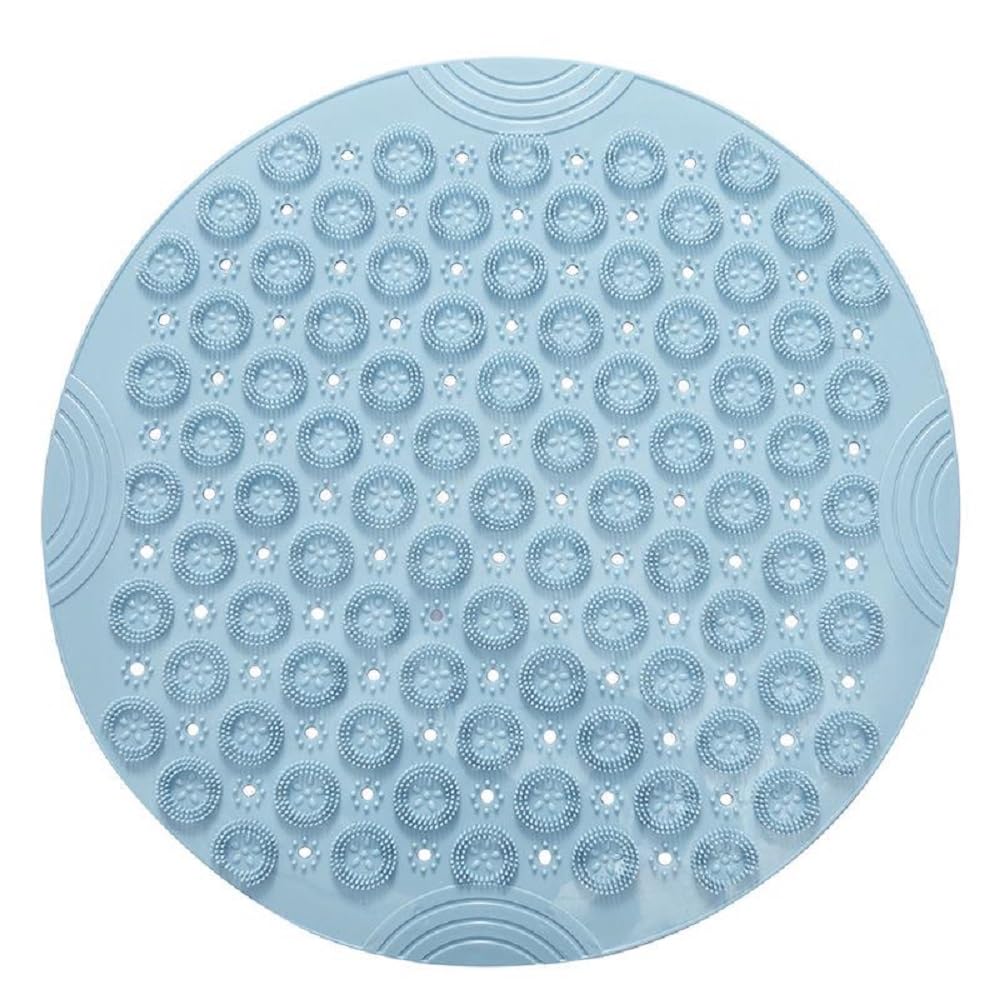 N M Z PVC Non Slip Bathroom Mat,PVC Bath Mats with Suction Cups Use for Bathrooms, Hotels, Balconies etc (Round) (1Pc)