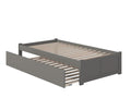 AFI Concord Twin XL Size Platform Bed with Footboard & Twin XL Trundle in Grey