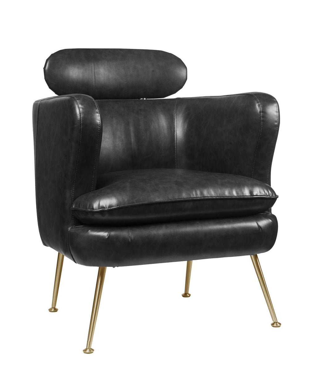 Acme Phelan Faux Leather Upholstery Accent Chair in Dark Gray