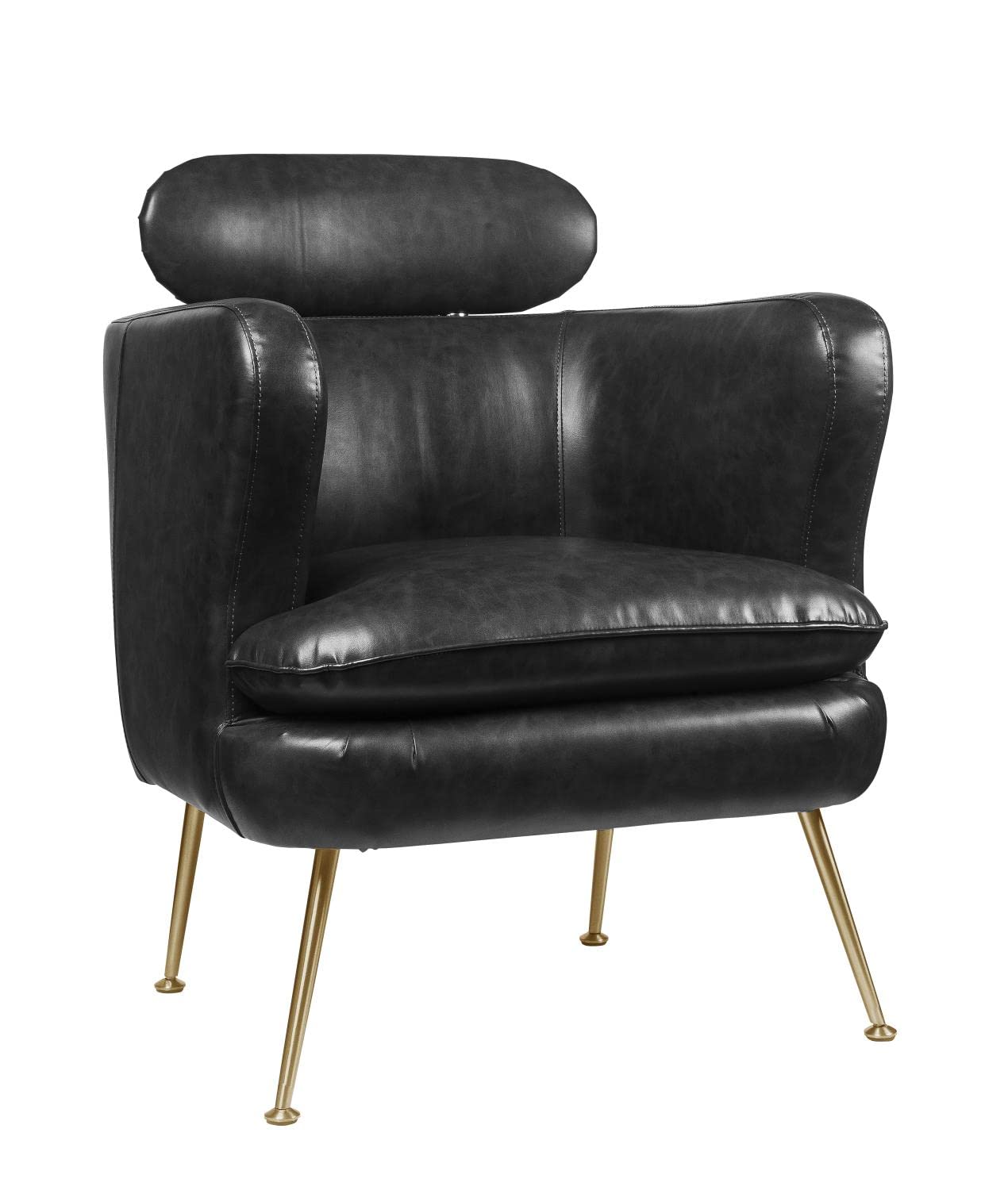 Acme Phelan Faux Leather Upholstery Accent Chair in Dark Gray