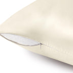 Bedelite Satin Pillowcase With Zipper, Beige King Size Pillow Cases Set Of 2, Super Soft And Cooling Similar To Silk Pillow Case