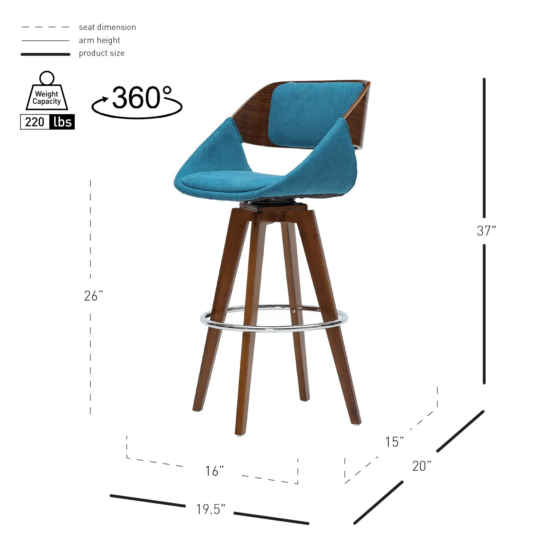 npd furniture and more Cyprus Fabric Counter Stool
