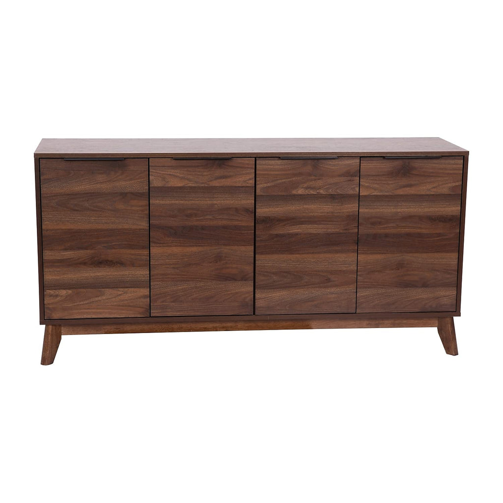 Flash Furniture Hatfield Engineered Wood TV Stand for up to 64" TVs, Media Console/TV Cabinet with Adjustable Shelf and Soft Close Doors, Dark Walnut