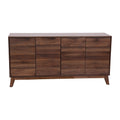Flash Furniture Hatfield Engineered Wood TV Stand for up to 64" TVs, Media Console/TV Cabinet with Adjustable Shelf and Soft Close Doors, Dark Walnut