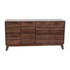 Flash Furniture Hatfield Engineered Wood TV Stand for up to 64" TVs, Media Console/TV Cabinet with Adjustable Shelf and Soft Close Doors, Dark Walnut