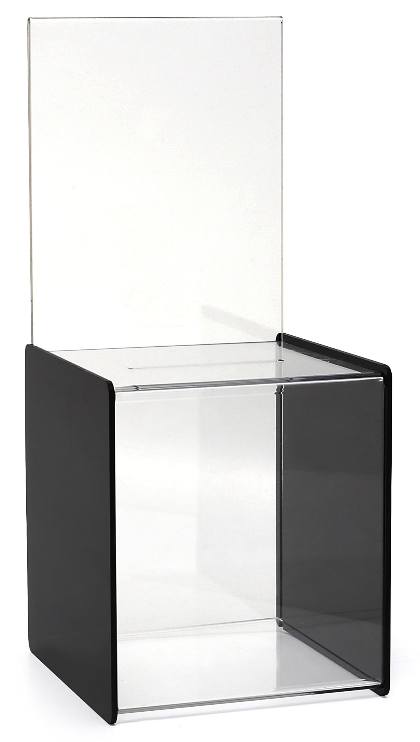 My Charity Boxes - 2 Pack - Mini Ballot Box - Ticket Box - Coin Collector - Tip Container - With 5X7 Sign Frame, For Counter Top