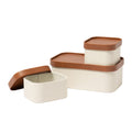 Beige Decorative Storage Boxes With Lids, Storage Baskets with Leather-Like Lids, Sturdy Stackable Paper Boxes Decorative Tray, 