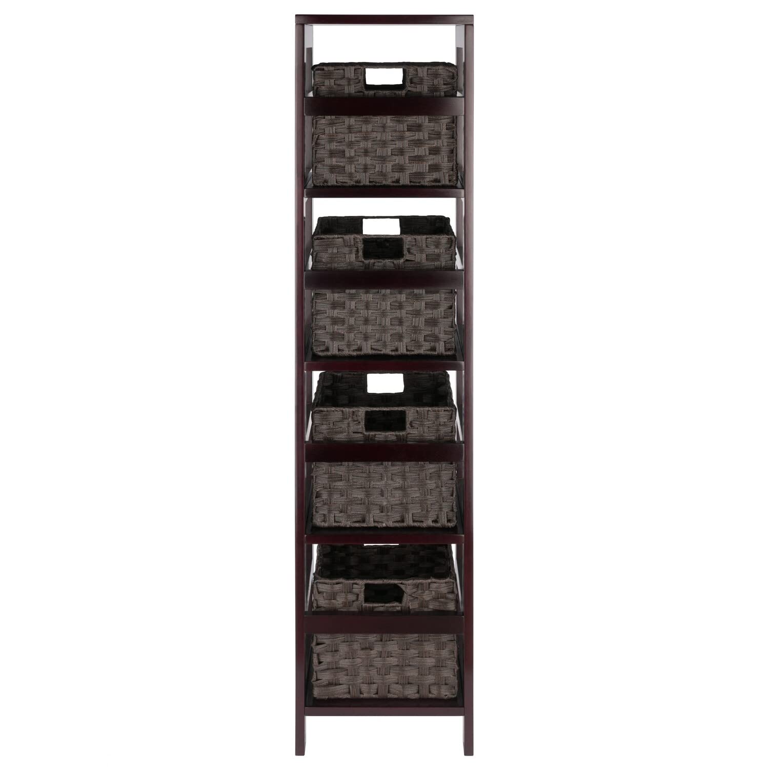 Winsome Leo 4-Tier Storage Shelf, for Living Room, Home Office, Bedroom, Espresso