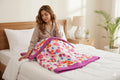 Elan Dreams Fallalen Reversible Single Bed Border Dohar Quilt Comforter Blanket Lightweight All Weather (Pink Multicolor Floral)