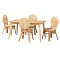 Baxton Studio Carita Modern Bohemian Natural Brown Rattan 5Piece Dining Set