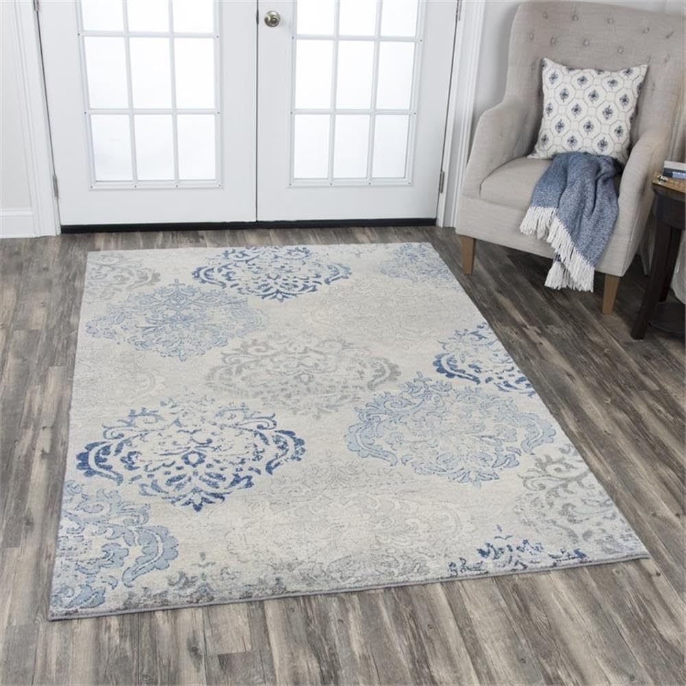 Rizzy Home Alora Decor Euphoria 10' X 13' Medallion Lt. Gray/Gray/Rust/Blue Hybrid Area Rug