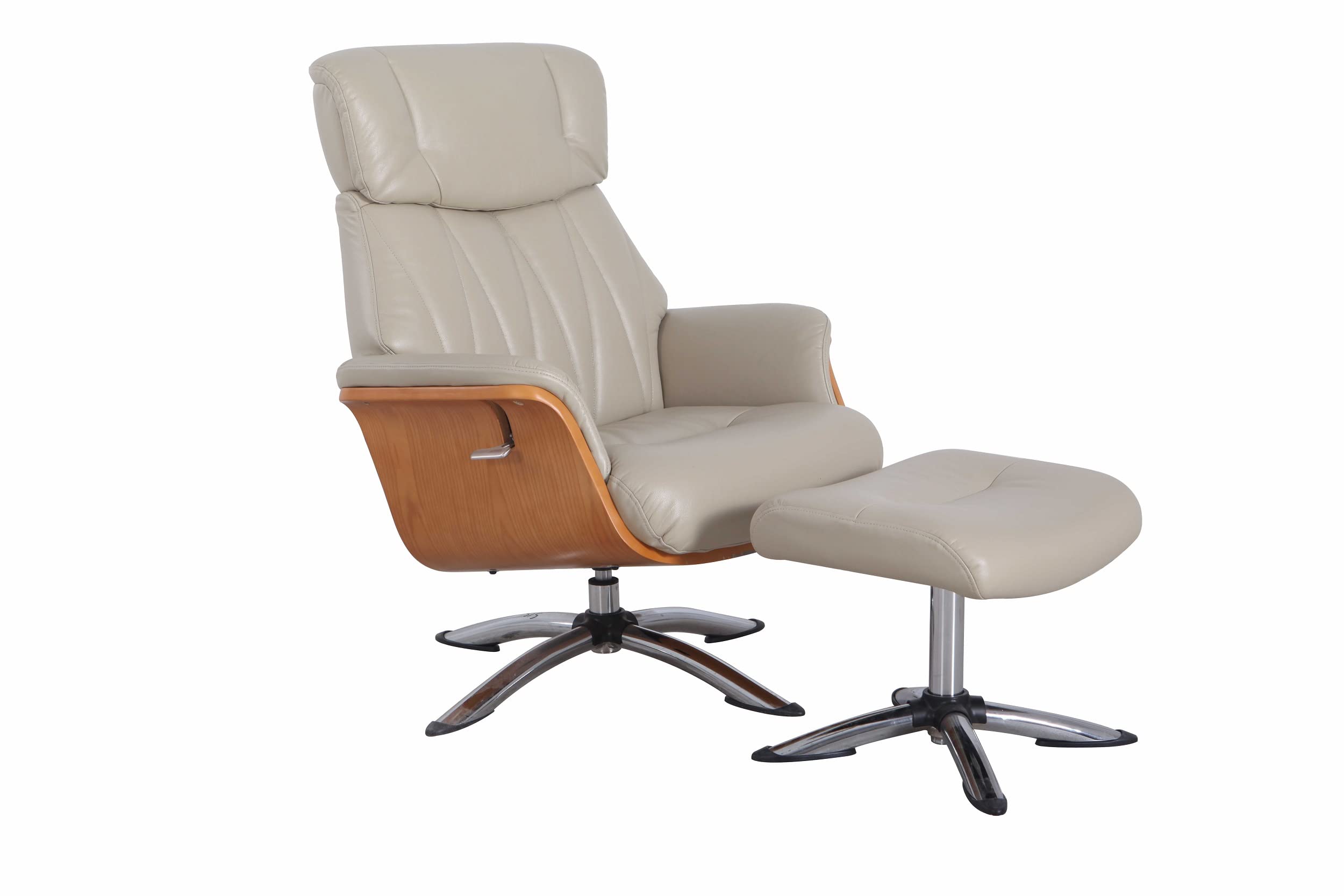 Progressive Furniture Relax-R™ Caitlin Recliner and Ottoman in Cobble Air Leather