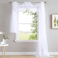 Nicetown Sheer Canopy Bed Curtains Panels 216 - Home Decoration Sheer Voile Scarf Valance For Wedding (1 Panel, W60 X L216, White)