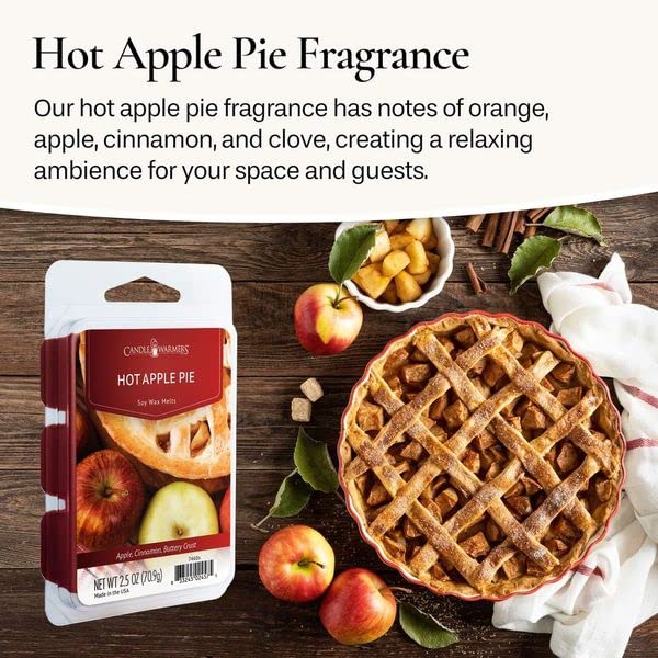 Candle Warmers Etc Classic Wax Melts 2.5Oz, Hot Apple Pie Fragrance (4-Pack) - Each Pack Has X4 2.5 Oz Wax Melts And 30 Hours Of