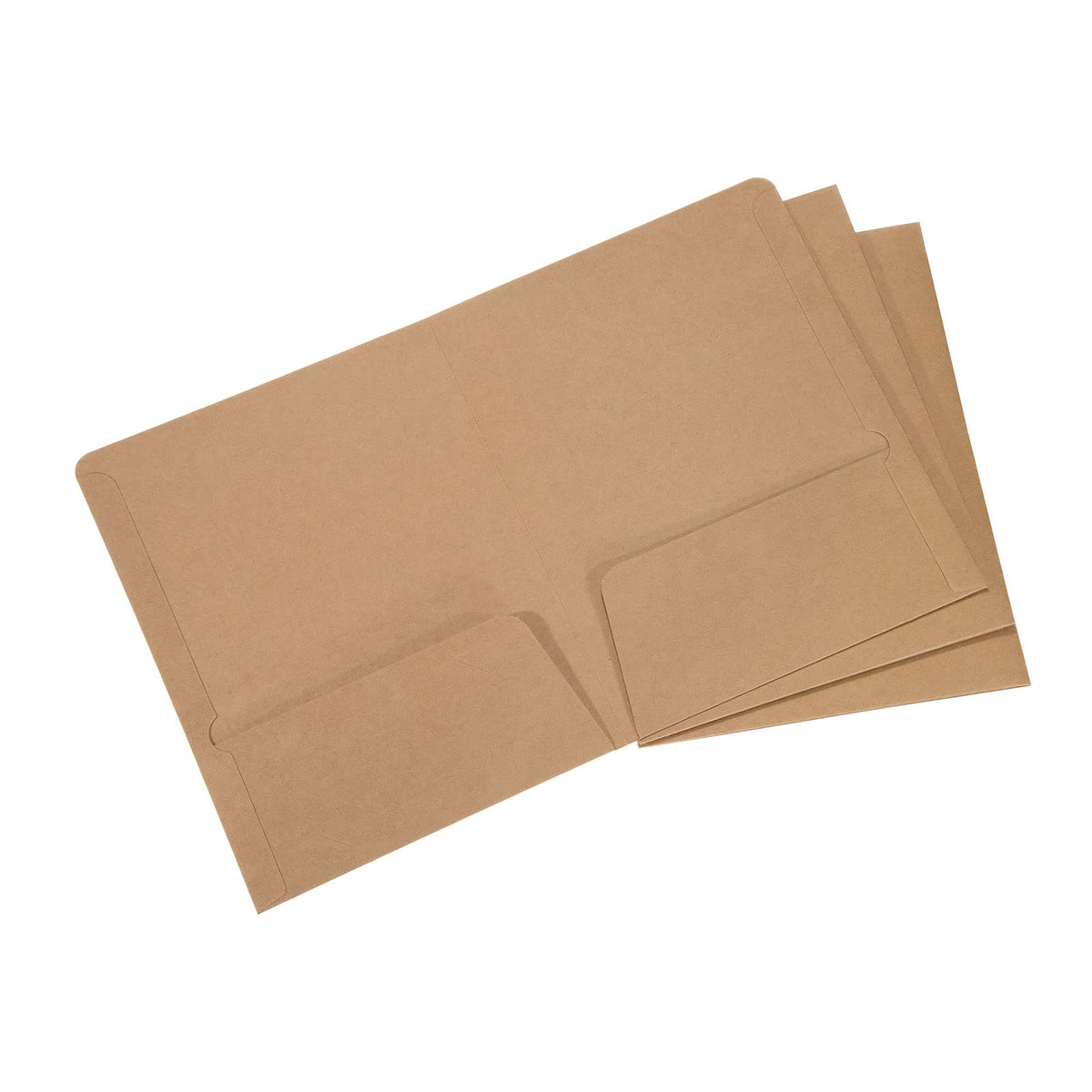 Patikil Two-Pocket Folders, 3 Pack A5 Size Letter Files Portfolio Storage Organizer Folder For Office Business, Brown