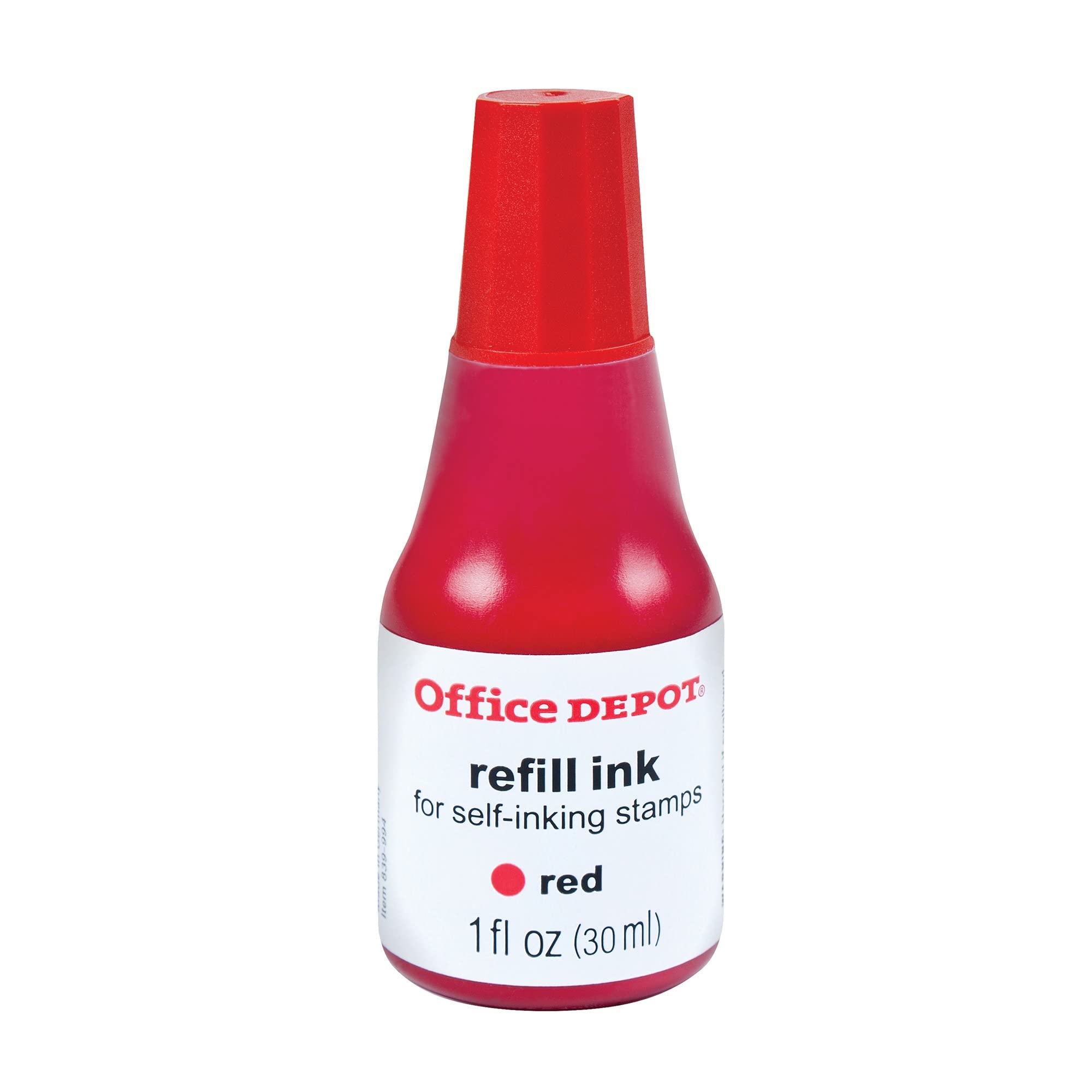 Office Depot Self-Inking Refill Ink, 1 Oz., Red, 034208
