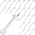 Chumia 24 Pack Door Stop Heavy Duty Solid Rigid Door Bottom Stoppers With Soft Rubber Tip Wall Mount For Protect Wall(White)