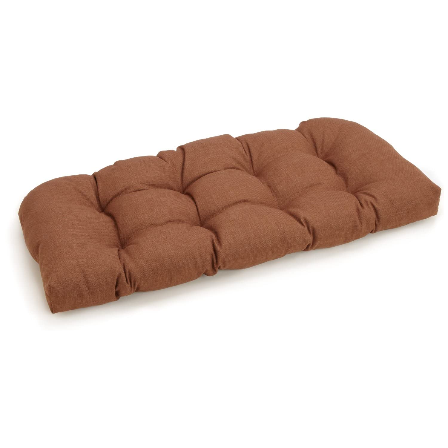 Blazing Needles Indoor/Outdoor Rounded Back Loveseat Cushion, 42" X 19", Mocha