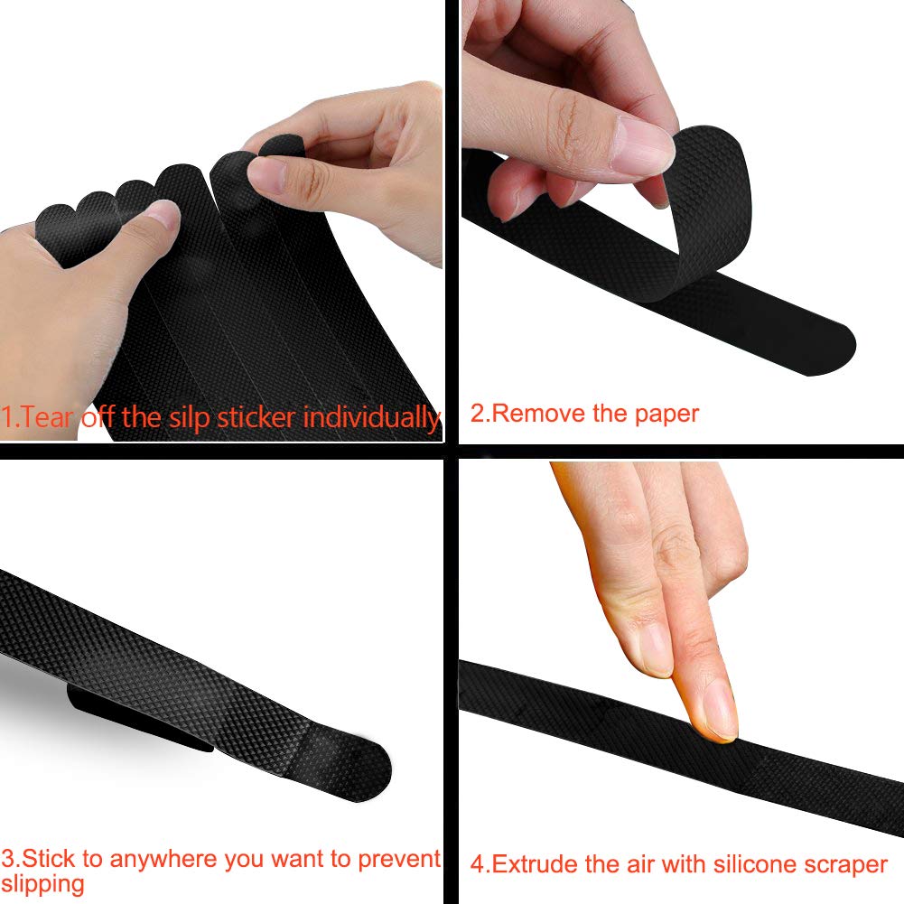 Anti Slip Strips, Safety Shower Treads Stickers - 24 Pcs, Bathtub Non Slip Stickers, Anti Skid Tape For Shower,Tub,Steps, Floor-