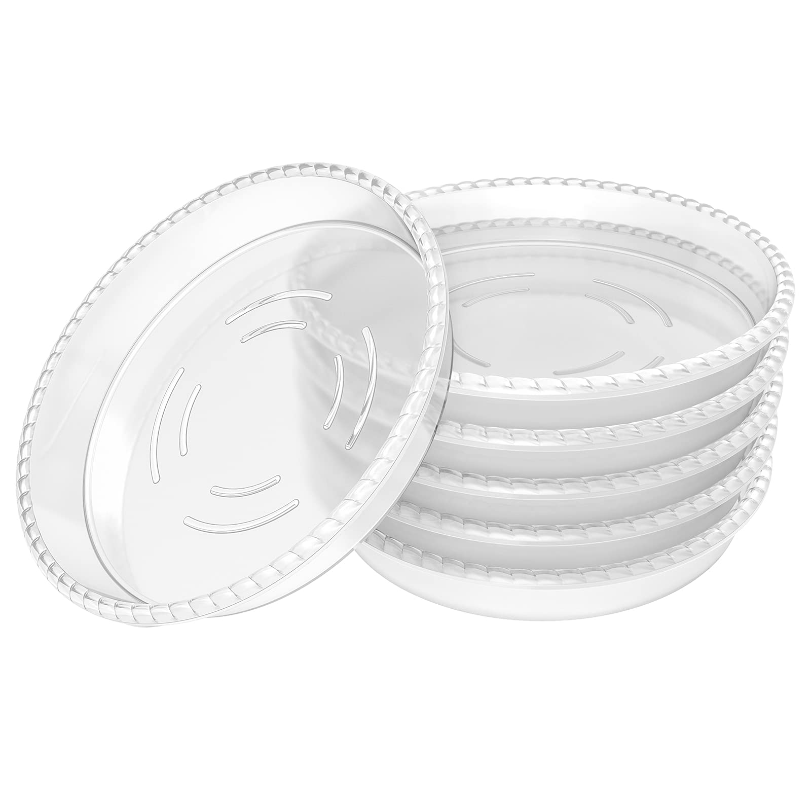 Futed 6 Pack Clear Plant Saucer 5 6 8 10 12 Inch, Durable Plastic Plant Trays For Indoor, Round Flower Plant Pot Saucer, Sturdy