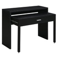 Convenience Concepts Newport JB Console/Sliding Desk with Drawer and Riser, Black