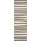 SAFAVIEH Courtyard Collection 2'3' x 18' Grey/Bone CY6062 Stripe Indoor/ Outdoor Patio Backyard Mudroom Runner Rug