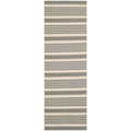 SAFAVIEH Courtyard Collection 2'3' x 16' Grey/Bone CY6062 Stripe Indoor/ Outdoor Patio Backyard Mudroom Runner Rug