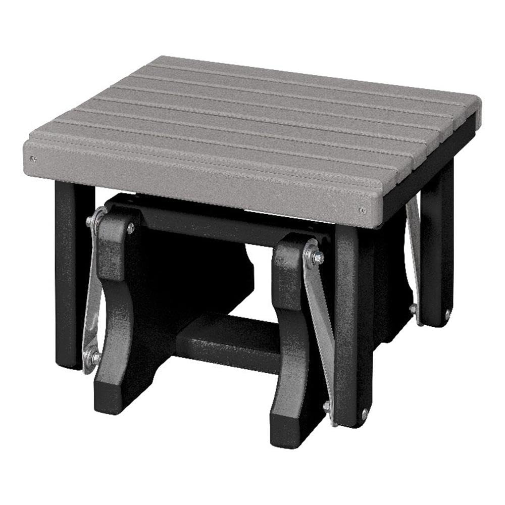 American Furniture Classics Model 601Lgb Gliding Ottoman In Light Gray And Black, Made In Usa