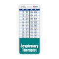 Respiratory Therapist Badge Buddy Vertical W/Height & Weight Conversion Charts (Oversized, Teal)