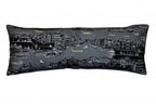 HomeRoots Grey 35' Black Venice Nighttime Skyline Lumbar Decorative Pillow