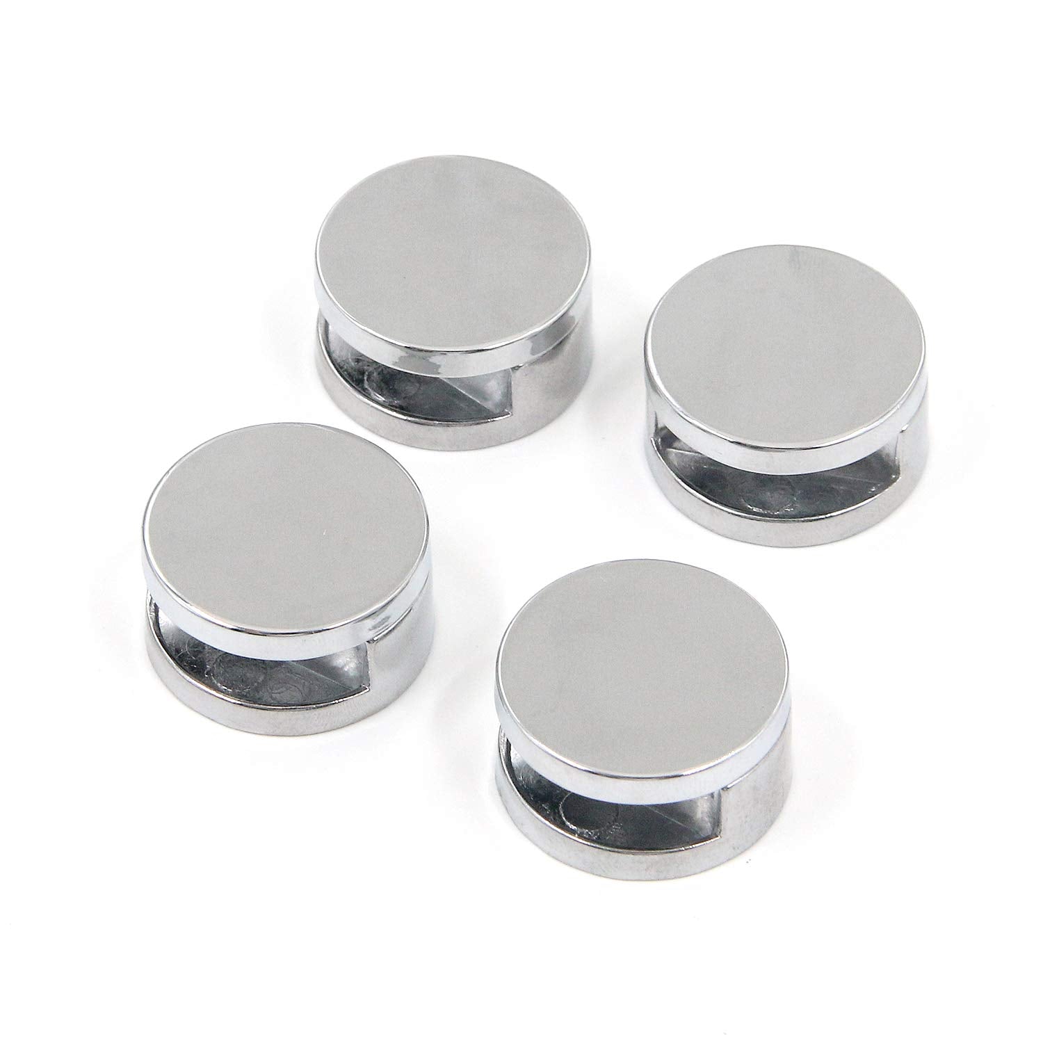 MY MIRONEY Zinc Alloy Mirror Clips 4Pcs Floating Glass Clip Clamps Holder Round Shape Wall-Mounted Mirrors Bracket Bathroom Mirr