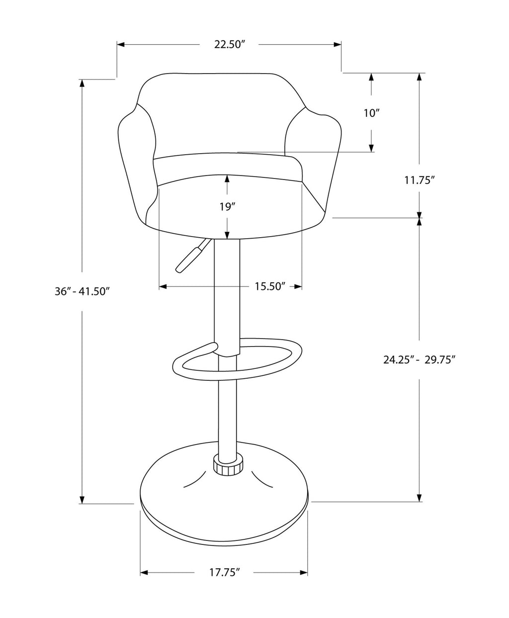 Monarch Specialties I Barstool, Black