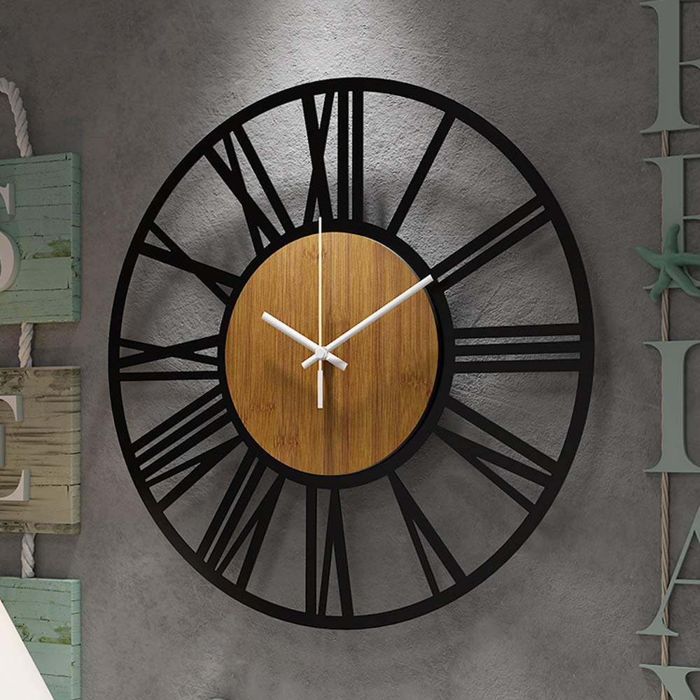 1st owned Wall Clock for Home Decor - Antique 24 Inch Wood Wall Clocks Battery Operated Silent Non Ticking Simple Minimalist Rom