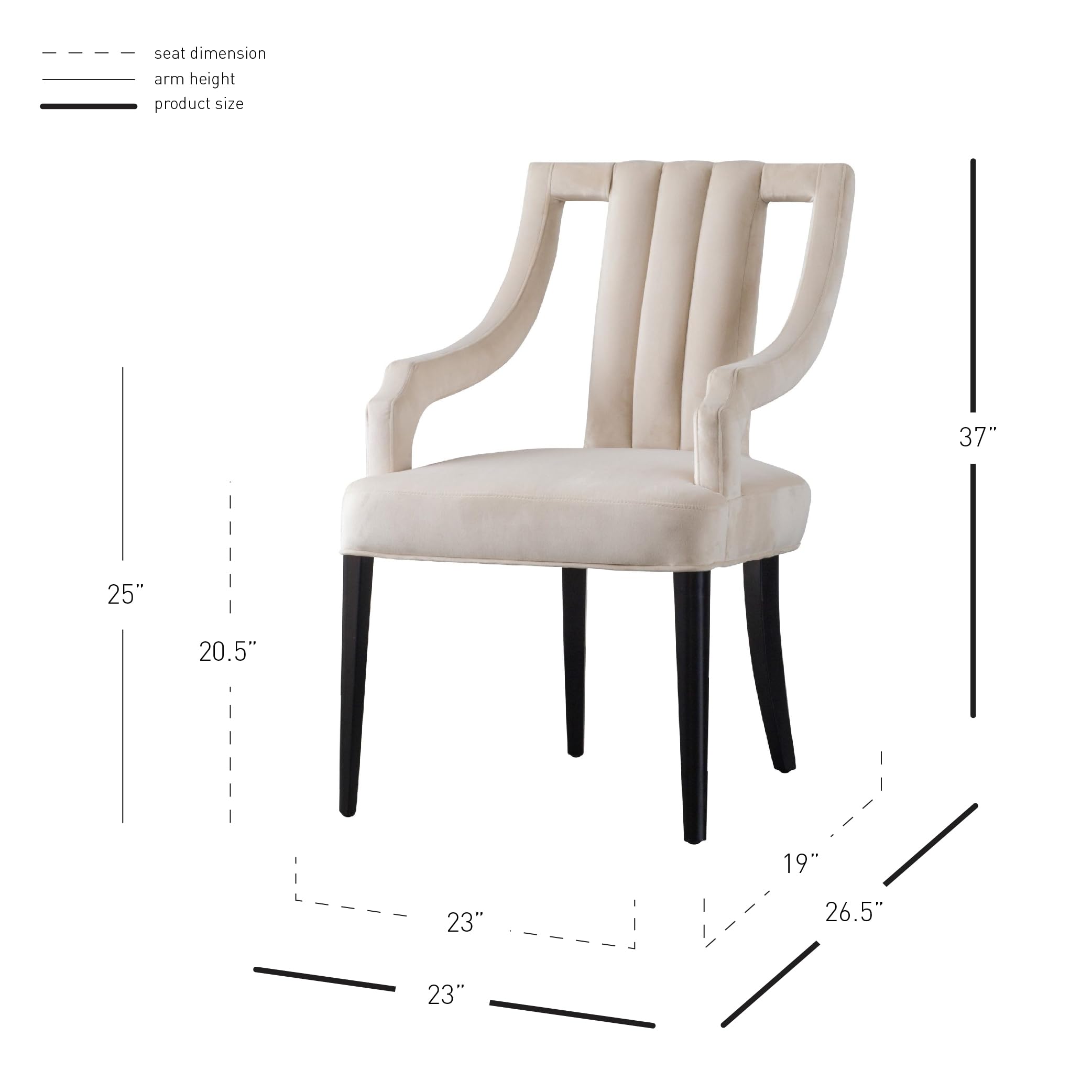 New Pacific Direct Viola Velvet Fabric Klismos Dining Chairs, Dulce Sand