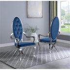 Best Quality Furniture Sc68 Side Chairs (Set Of 2), Navy Blue