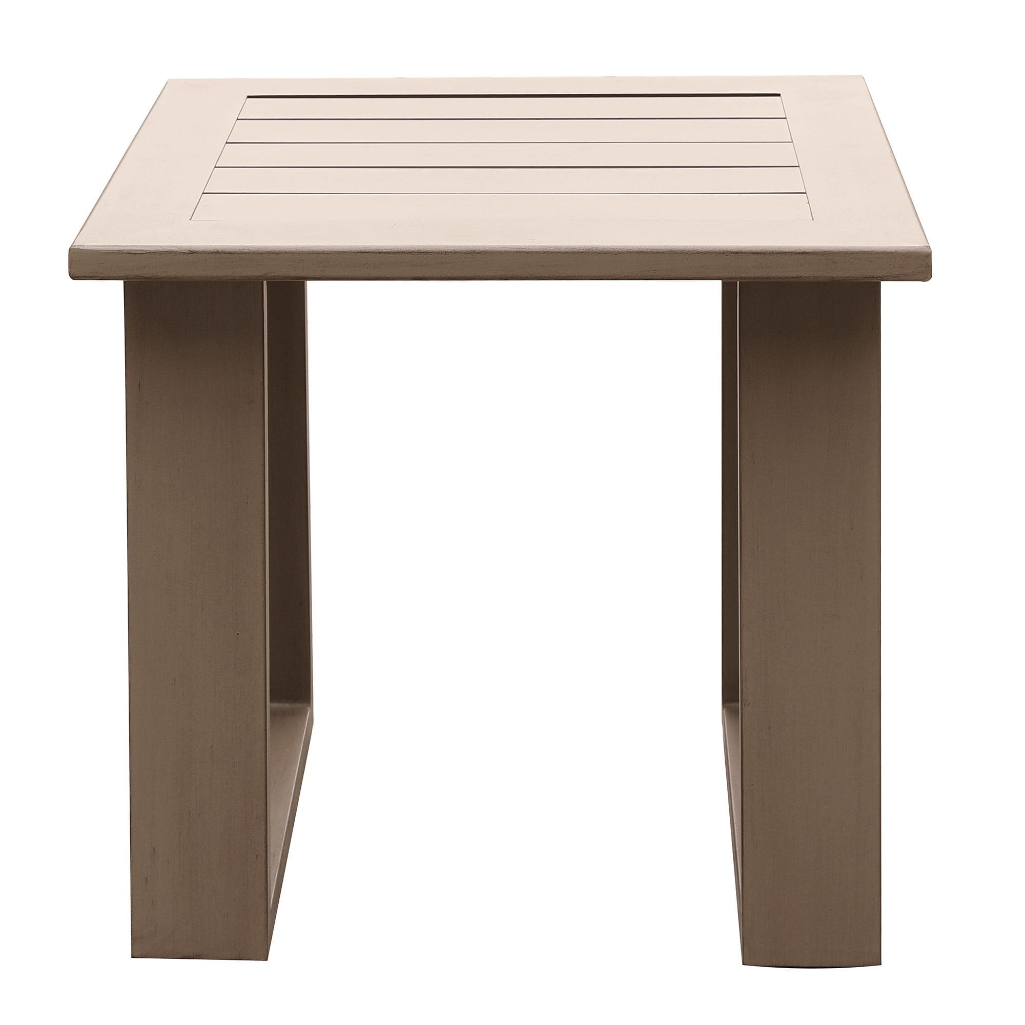 MARATIVA Outdoor 24 Square Aluminum End/Side Table Featuring Modern Design, Weather-Resistant, Rust-Proof for Patio, Garden, and