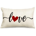 Rabusofa Valentines Day Decor Red Heart Pillow Covers 12X20,Lumbar Valentines Day Throw Pillow Covers,Single Love Pillow Cases V