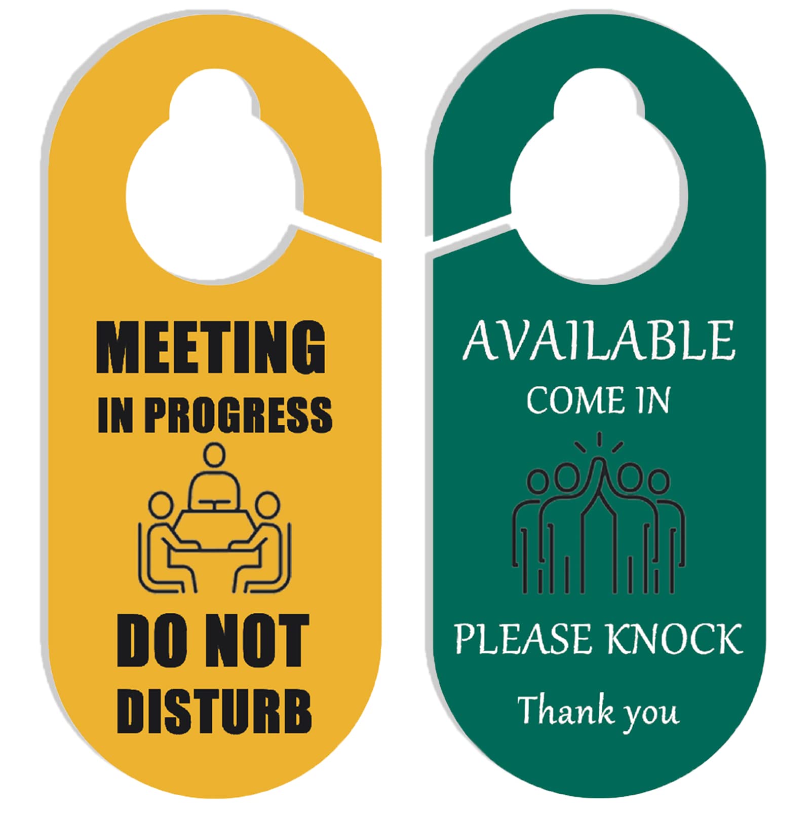 Meeting In Progress Door Sign, In A Meeting Sign For Office Door, 2 Pack Double-Sided- 'Meeting In Progress' And 'Available'