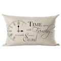 Ramirar Black Word Art Quote Time Spent With Family Every Second Is Worth Clock Decorative Lumbar Throw Pillow Cover Case Home L