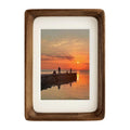 FLECHAZO 6x8 Picture Frame Wood with 5x7 Mat,Natural Solid Walnut Wood Photo Frames 6 by 8 for Tabletop or Wall Display
