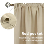 Bgment Short Blackout Curtains 48 Inches Length - Rod Pocket Thermal Insulated Room Darkening Window Drapes For Kitchen Bedroom Bathroom, Grey, 2 Panels, 42 X 48 Inch